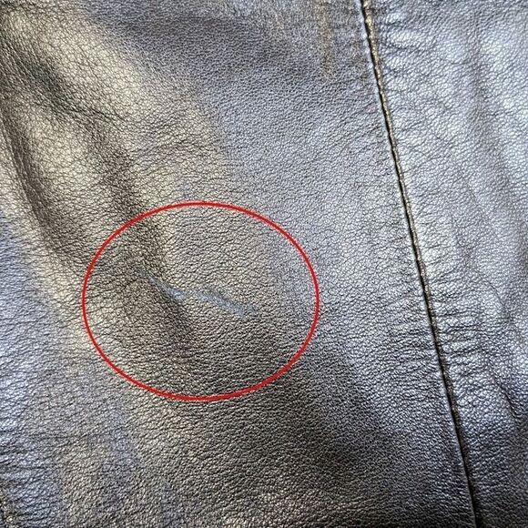 Vintage 90s DV Design Black Leather Jacket Button Front Junior's Size 11 - Picture 7 of 12
